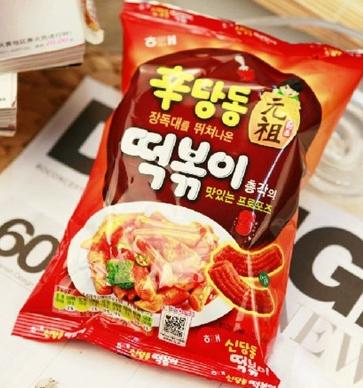 韩国膨化食品加盟排行榜上位产品海太甜辣炒年糕条